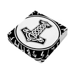 Black And White Mjolnir Print Outdoor Seat Cushion Cover