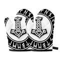 Black And White Mjolnir Print Oven Mitts