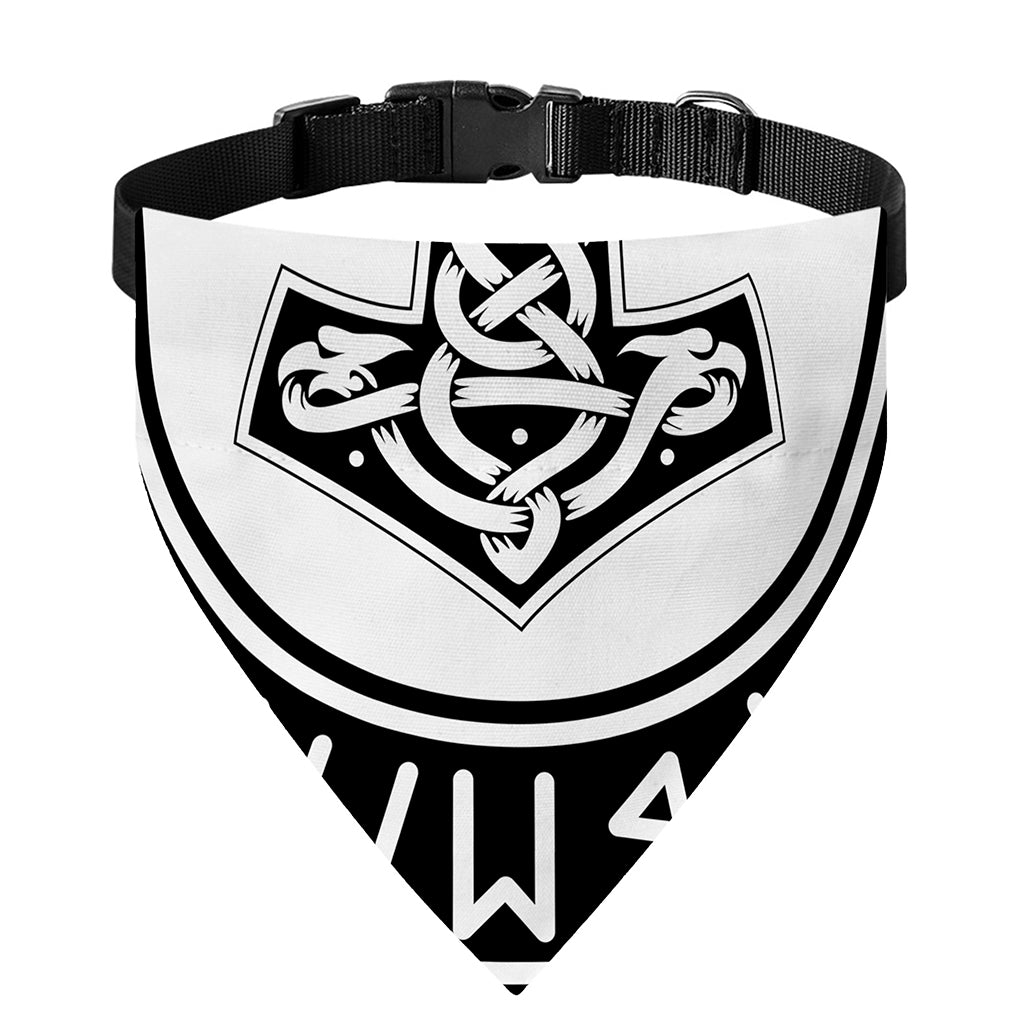 Black And White Mjolnir Print Over The Collar Dog Bandana