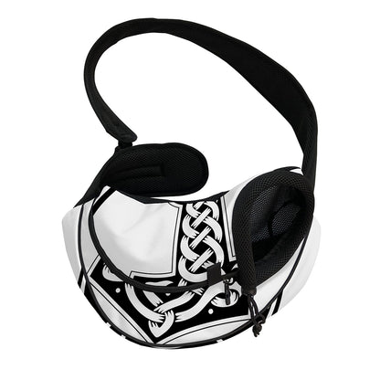 Black And White Mjolnir Print Pet Sling Carrier