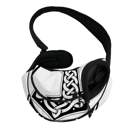 Black And White Mjolnir Print Pet Sling Carrier
