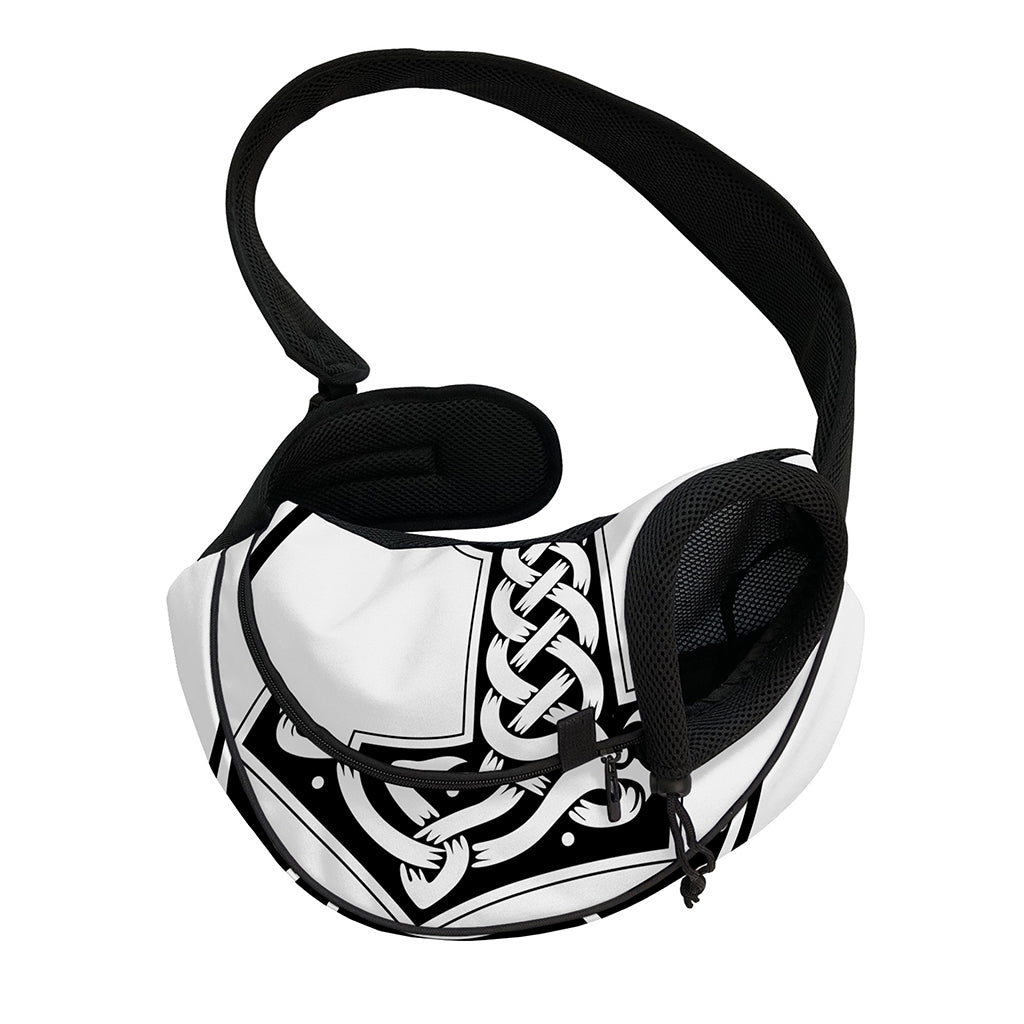 Black And White Mjolnir Print Pet Sling Carrier