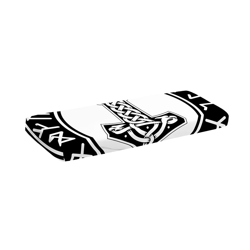 Black And White Mjolnir Print Piano Keyboard Cover
