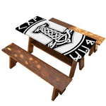 Black And White Mjolnir Print Picnic Table Cover