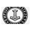Black And White Mjolnir Print Polyester Doormat