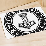 Black And White Mjolnir Print Polyester Doormat