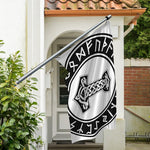 Black And White Mjolnir Print Polyester Flag