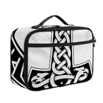 Black And White Mjolnir Print Portable Lunch Bag