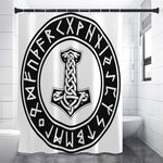 Black And White Mjolnir Print Premium Shower Curtain