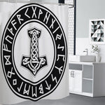 Black And White Mjolnir Print Premium Shower Curtain