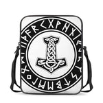 Black And White Mjolnir Print Rectangular Crossbody Bag