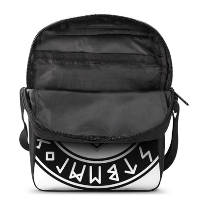 Black And White Mjolnir Print Rectangular Crossbody Bag