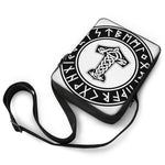Black And White Mjolnir Print Rectangular Crossbody Bag