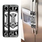 Black And White Mjolnir Print Refrigerator Handle Covers