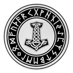 Black And White Mjolnir Print Round Floor Mat