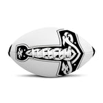 Black And White Mjolnir Print Rugby Ball