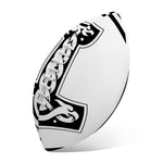 Black And White Mjolnir Print Rugby Ball
