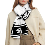 Black And White Mjolnir Print Scarf