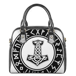 Black And White Mjolnir Print Shoulder Handbag