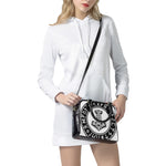 Black And White Mjolnir Print Shoulder Handbag
