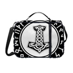 Black And White Mjolnir Print Shoulder Strap Bible Bag