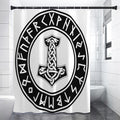 Black And White Mjolnir Print Shower Curtain