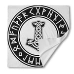 Black And White Mjolnir Print Silk Bandana