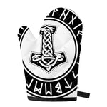 Black And White Mjolnir Print Single Oven Mitt