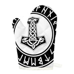Black And White Mjolnir Print Single Oven Mitt