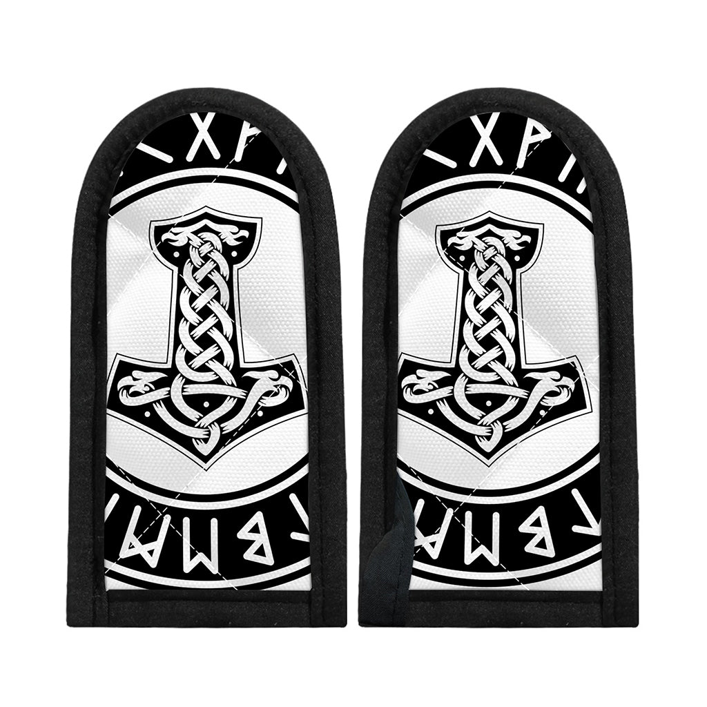 Black And White Mjolnir Print Skillet Handle Cover