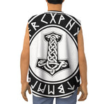 Black And White Mjolnir Print Sleeveless Baseball Jersey