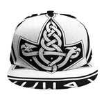 Black And White Mjolnir Print Snapback Cap