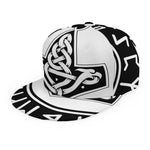 Black And White Mjolnir Print Snapback Cap