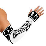 Black And White Mjolnir Print Sun Protection Arm Sleeves