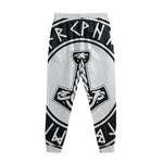Black And White Mjolnir Print Sweatpants
