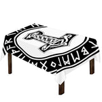 Black And White Mjolnir Print Tablecloth