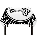 Black And White Mjolnir Print Tablecloth