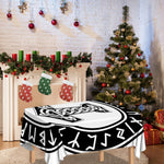 Black And White Mjolnir Print Tablecloth