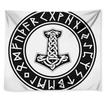 Black And White Mjolnir Print Tapestry