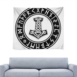 Black And White Mjolnir Print Tapestry