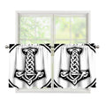 Black And White Mjolnir Print Tier Curtains