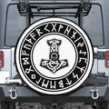 Black And White Mjolnir Print Tire Cover With Camera Hole