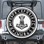 Black And White Mjolnir Print Tire Cover With Camera Hole