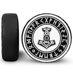 Black And White Mjolnir Print Tire Cover With Camera Hole