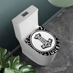 Black And White Mjolnir Print Toilet Lid Cover