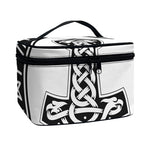 Black And White Mjolnir Print Travel Makeup Bag