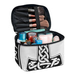 Black And White Mjolnir Print Travel Makeup Bag