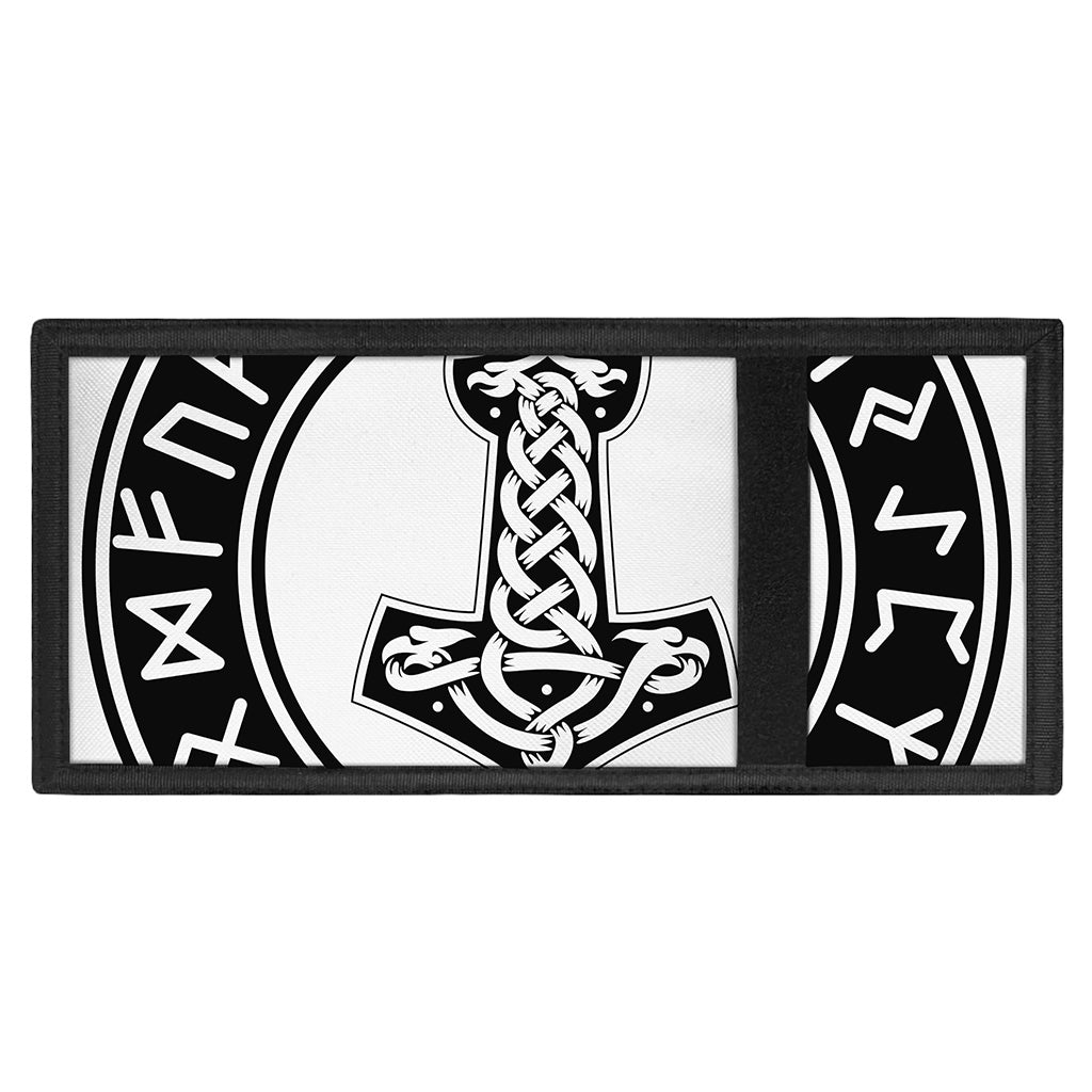 Black And White Mjolnir Print Trifold Wallet