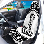 Black And White Mjolnir Print Waterproof Car Seat Cover