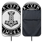 Black And White Mjolnir Print Waterproof Car Seat Cover